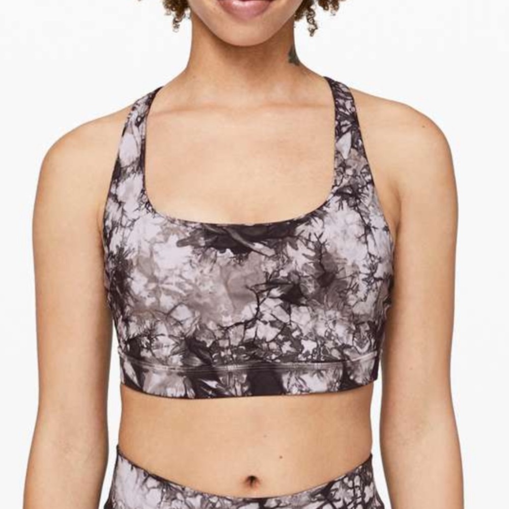 Lululemon Energy Bra Dual Shibori Iced Iris Mystique Moonwalk 6 EUC